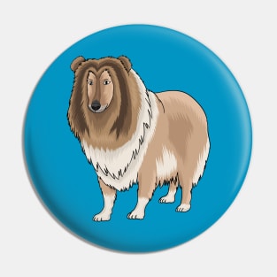 Rough collie dog cartoon illustration Pin