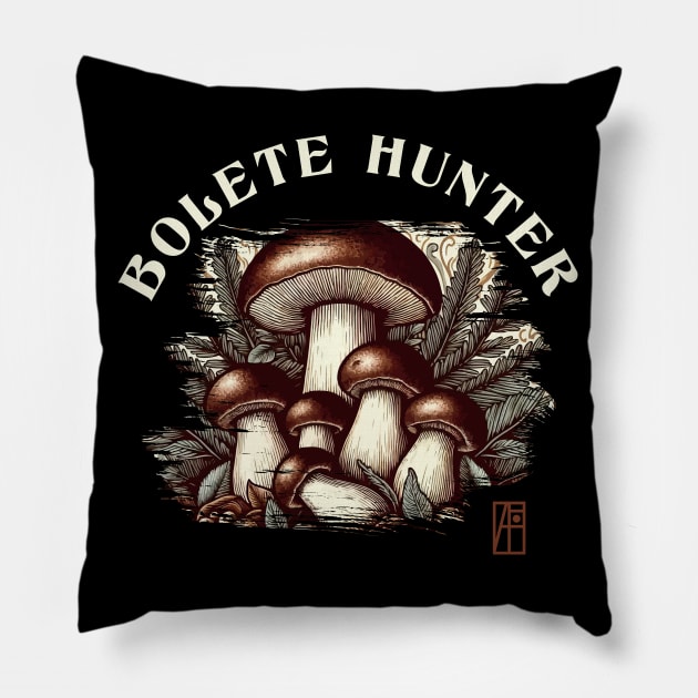 MUSHROOMS - Bolete  Mushrooms - Bolete  Hunter - Bolete Forager Pillow by ArtProjectShop