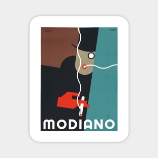 Modiano, Man with Monocle - Vintage Art Deco Advertising Poster Design Magnet