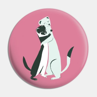 Weasel hugs in pink Pin