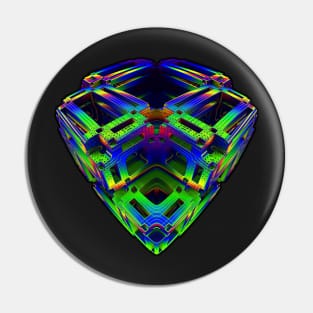 Three-dimensional vividly-colored cube Pin