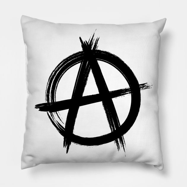 Circle-A Anarchy Symbol (light t-shirt version) Pillow by StrayCat