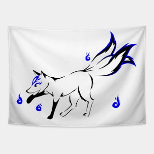 Kitsune (blue) Tapestry