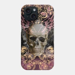 Skull with gold and rose designs Phone Case