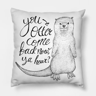 Hospitable Otter - sea life, cute animals, puns Pillow