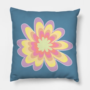 Multi Color Daisy Flower Minimal Graphic Art Pillow