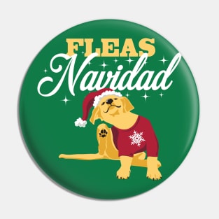 Feliz Navidad Fleas Navidad Yellow Lab Puppy Christmas Pin