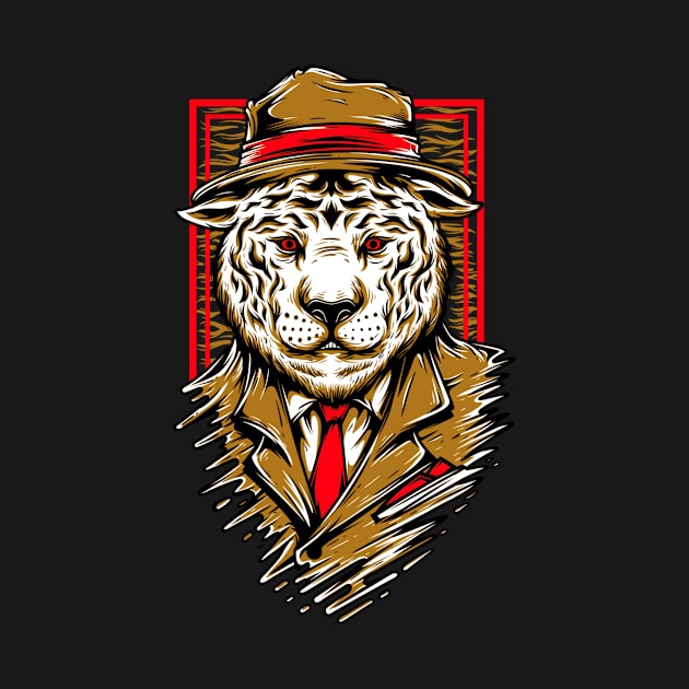 Mafia Animal With Hat Gift Idea Motif Design by Shirtjaeger