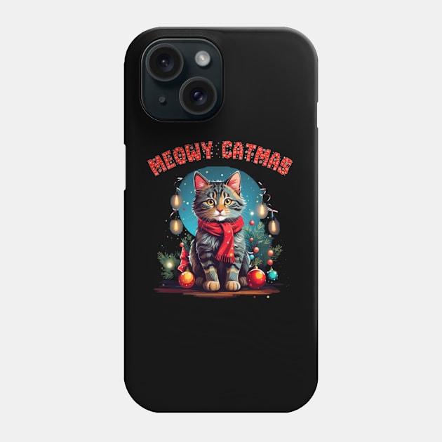 meowy catmas Phone Case by sukhendu.12