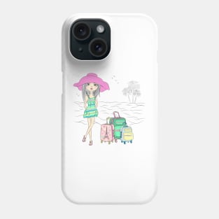 Hipster traveler girl Phone Case