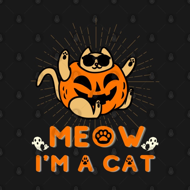 Meow I'm a cat, cat lover, cat halloween, cat pumpkins by Lekrock Shop