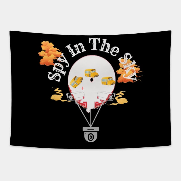 Chinese Balloon "Spy in The Sky" Tapestry by TeeJaiStudio