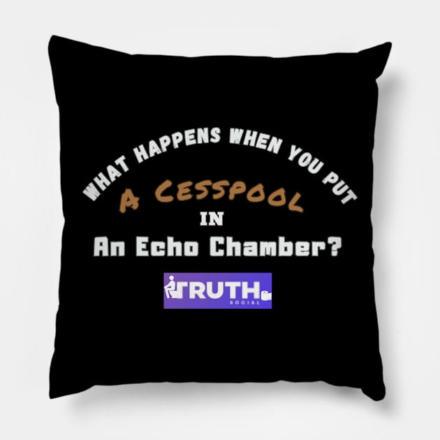 POLITICAL FUNNY MEME T-SHIRT TRUTH CESSPOOL ECHO SOCIAL MEDIA Pillow by SailorsDelight