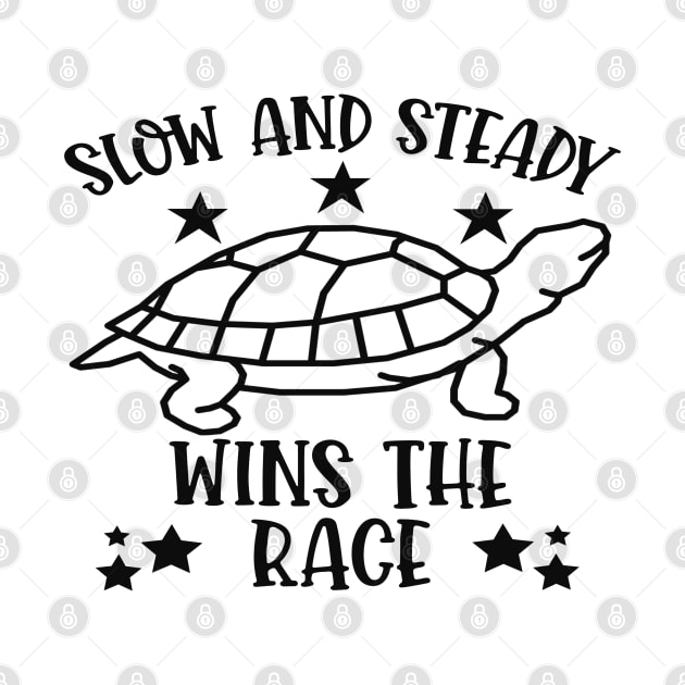 Slow And Steady Wins The Race - Inspirational Quote Turtle by Animal Specials