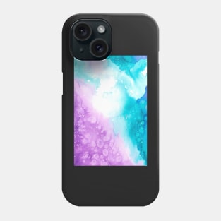 Watercolor galaxy in turquoise and purple Phone Case