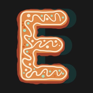 Letter E Initial Christmas Gingerbread Monogram T-Shirt