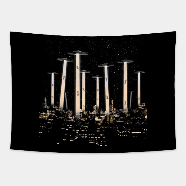 UFO Invasion Tapestry by NerdShizzle