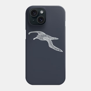 Sooty Albatross Ink Art - cool native bird design - on dark blue Phone Case