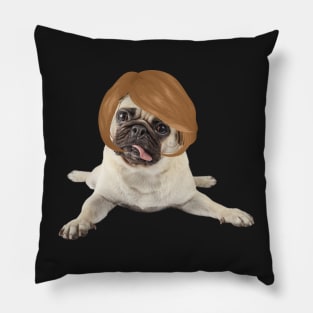 Dog With Wig Pillow