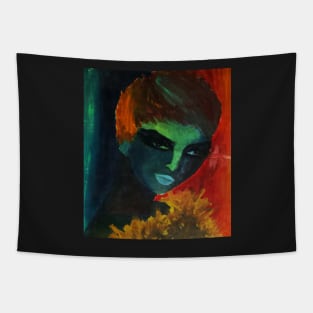 1960's girl painting in bride colors Tapestry