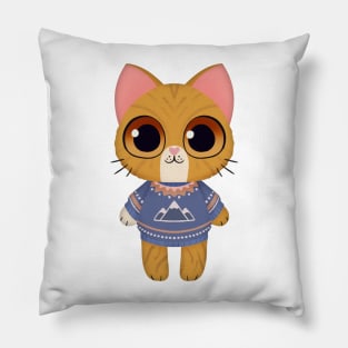 Holiday Ginger Kitten Pillow