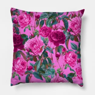 Pink Floral Garden Pillow