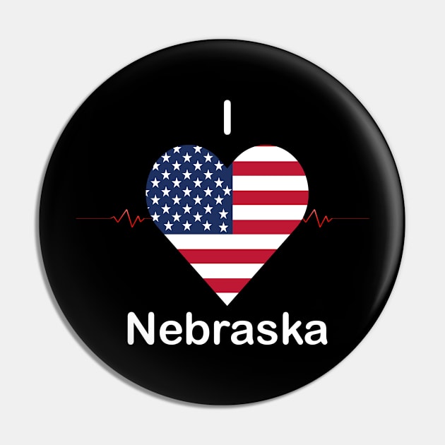 I love Nebraska Pin by FUNEMPIRE