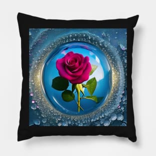 Rose in the glass ball Pillow