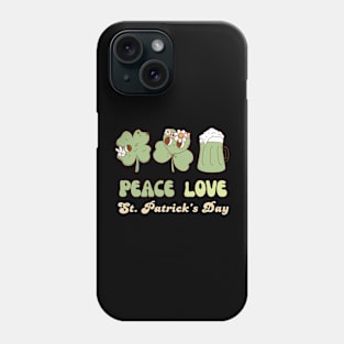 Peace Love St. Patricks Day Retro Phone Case