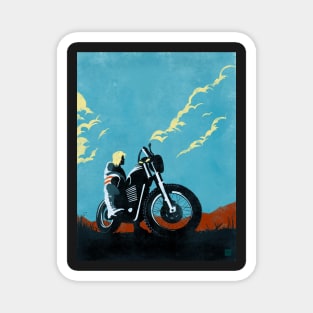 Retro grunge caferacer scrambler motorcycle Magnet