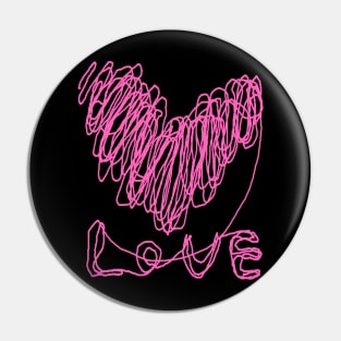 love, heart, happy valentine day, one line drawing Pin