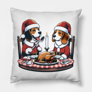 Beagle Dogs Christmas Meal Pillow