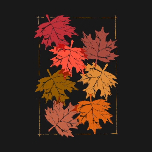 Fall Leaves in Fall Colors by Shelley Johannes Art