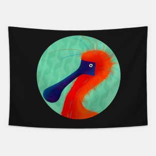 Rare orange bird sticker colorful and funky Tapestry