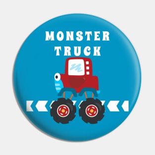 illustration of monster truck with cartoon style. Pin