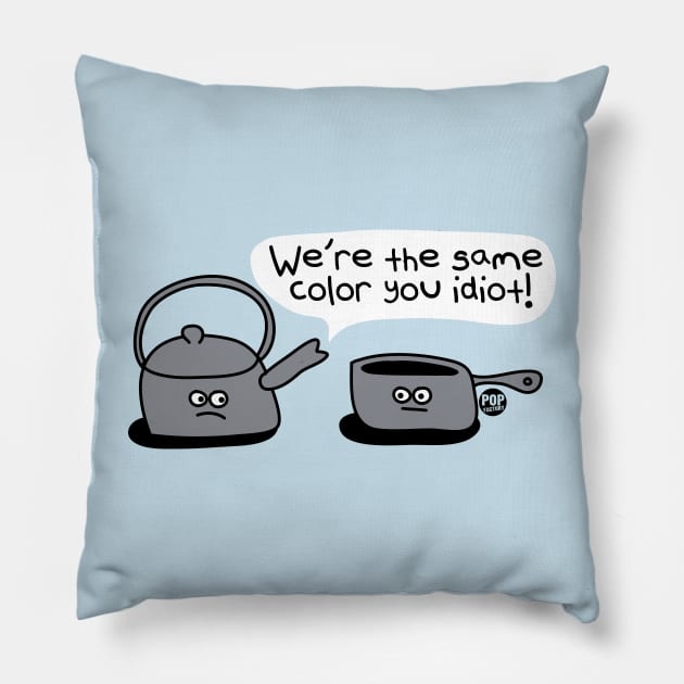 KETTLE BLACK Pillow by toddgoldmanart