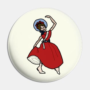 Dancing Suffragette Pin