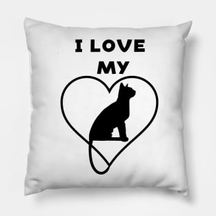 I Heart My Cat I love my Cats Cute Funny Pet Owner Pillow
