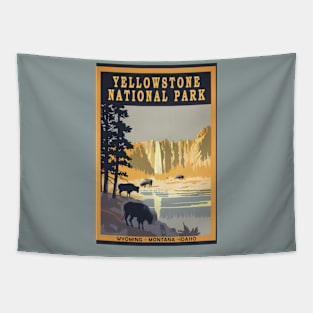 Yellowstone National Park Vintage Travel Poster Tapestry