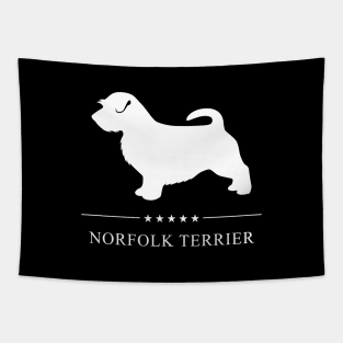 Norfolk Terrier Dog White Silhouette Tapestry