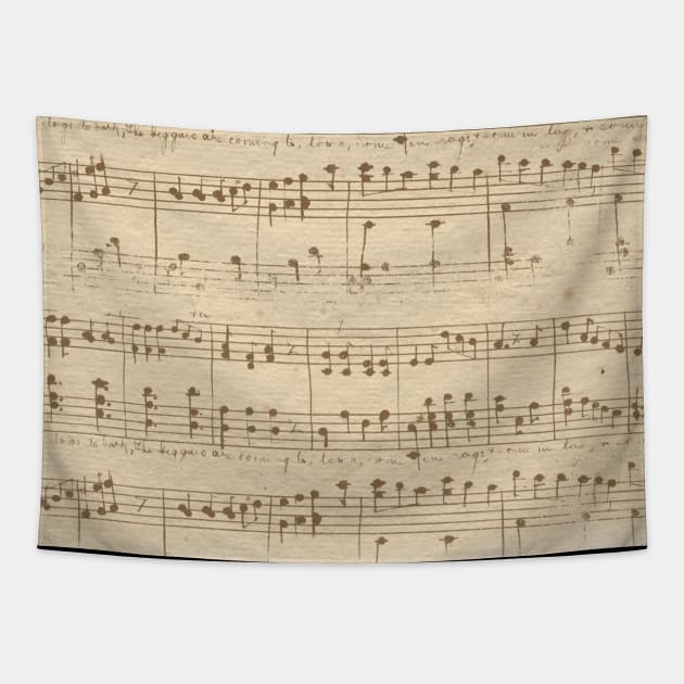 Vintage Music Tapestry by LefTEE Designs