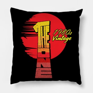 80s Vintage Desert Sunset Pillow