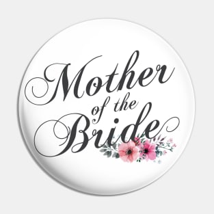 Simple and Elegant Mother of the Bride Floral Calligraphy Pin