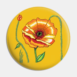 poppies, orange flower, oil painting Pin