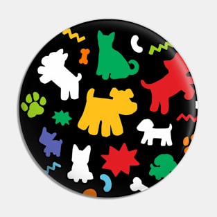 Colorful and White Dogs Pin