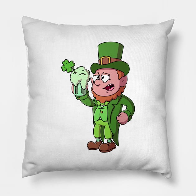 Drunk Leprechaun Pillow by TheMaskedTooner