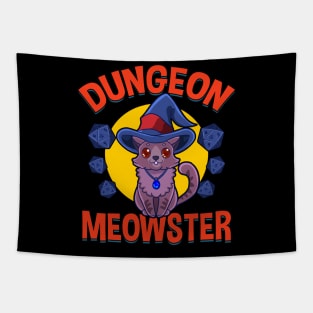 Adorable Dungeon Meowster Gamer Cat Pun Tapestry