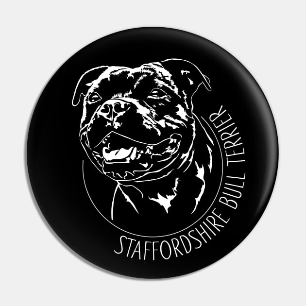 Staffordshire Bull Terrier lover dog portrait Pin by wilsigns