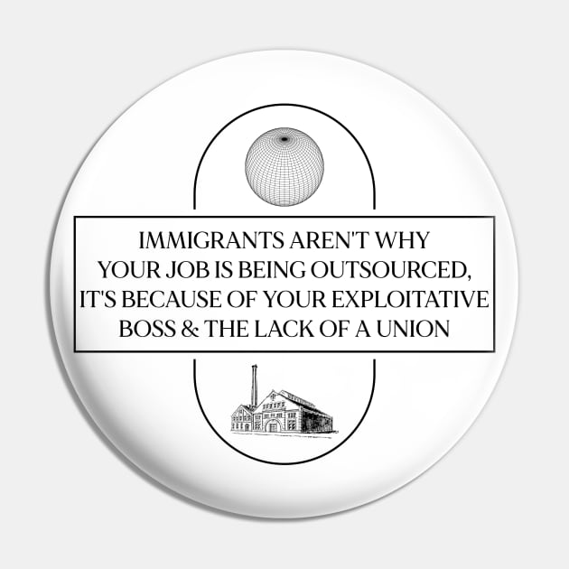 Immigrants Aren't The Problem, It's Capitalism Pin by Football from the Left