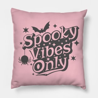 Spooky Vibes Only Cute Halloween Design Pillow